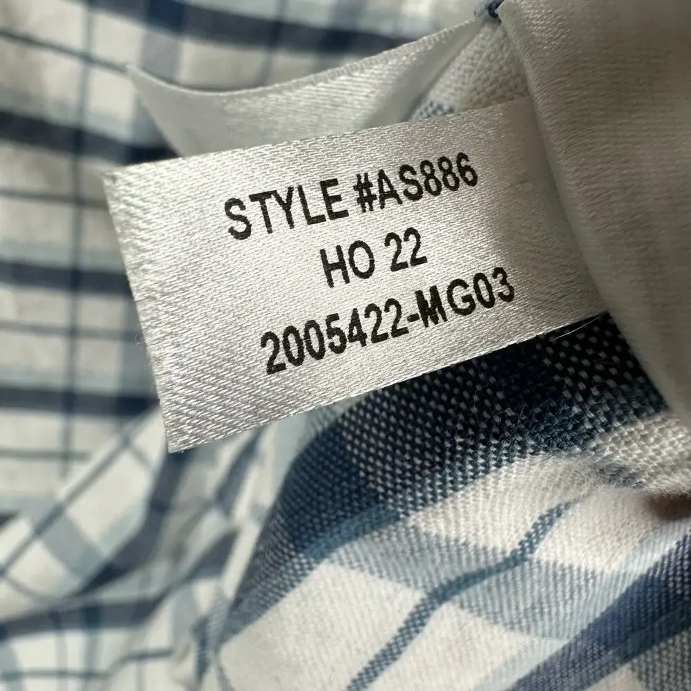 J Crew Mens size XL Plaid Classic Flex Oxford Shirt Long Sleeve Button Down Blue